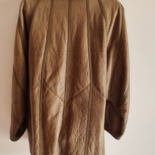 Sheepskin coat Christ Schad reversible, new, beige and brown