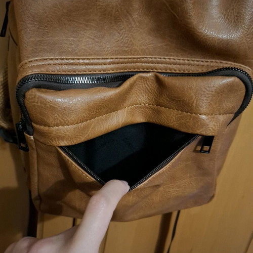 Exclusivo Brown Leatherette Backpack new