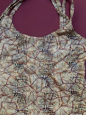 Tirante top used, tiger pattern, size S-M, one strap cut