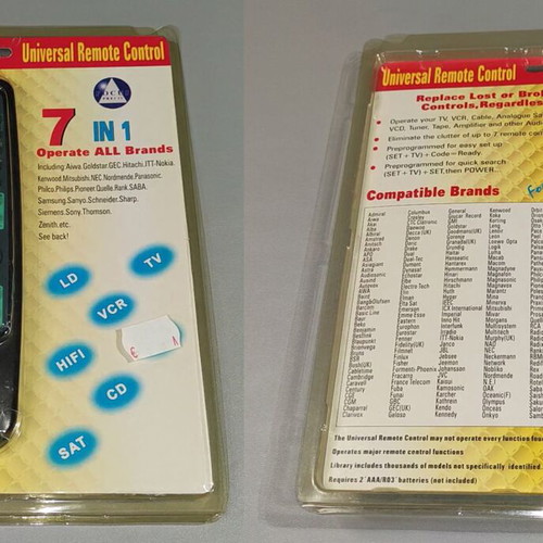 Focus URC22B Universal Remote Control 7-in-1, retro design