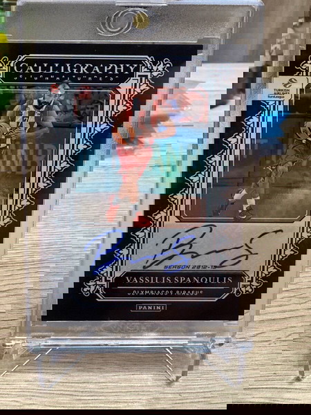 Panini Euroleague Prizm 2024-2025 Vassilis Spanoulis Calligraphy Autograph Case hit