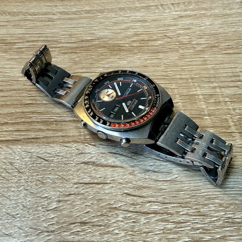 Seiko 6139-6031 Coke Vintage Chronograph watch used with original bracelet