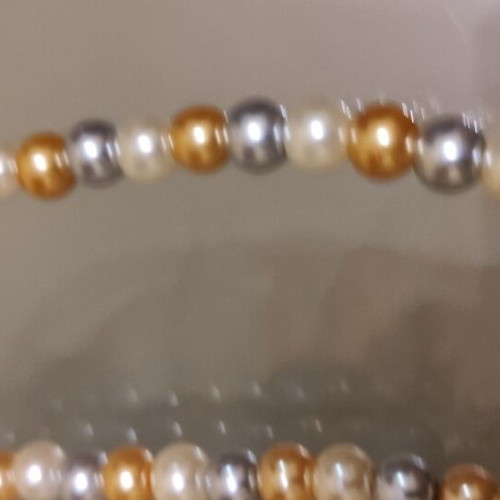 Necklaces with multicolored pearls new, set of two strands