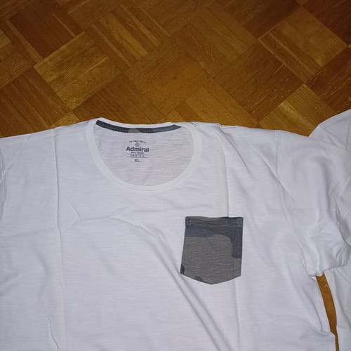 Admiral white t-shirts new, size XL, set of 2