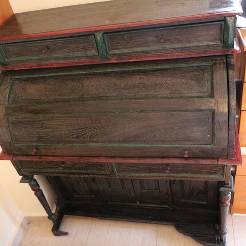 Antique handmade roll top desk used, interwar period
