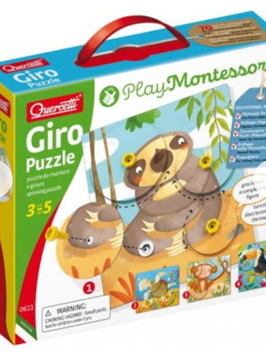 Quercetti Play Montessori Giro Puzzle new with 4 animal puzzles