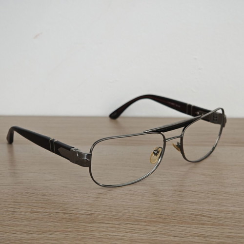 Persol 2338-S eyeglass frame used, brown and silver