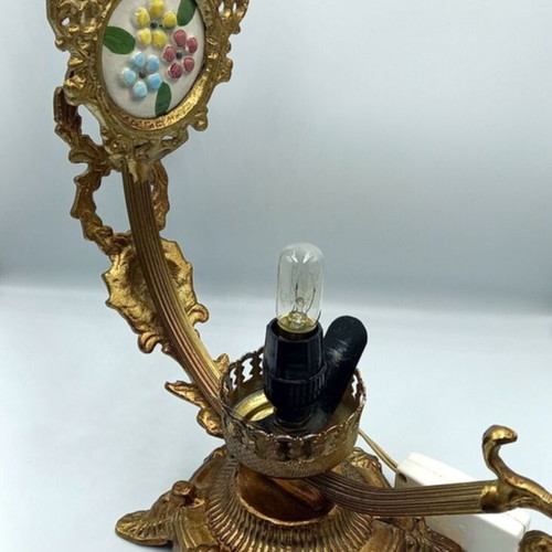 Metal old lamp with glass chimney used