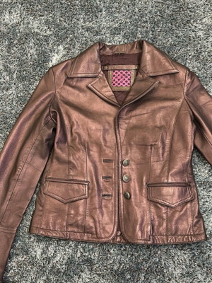 Genuine Italian leather jacket purple No 3 like new