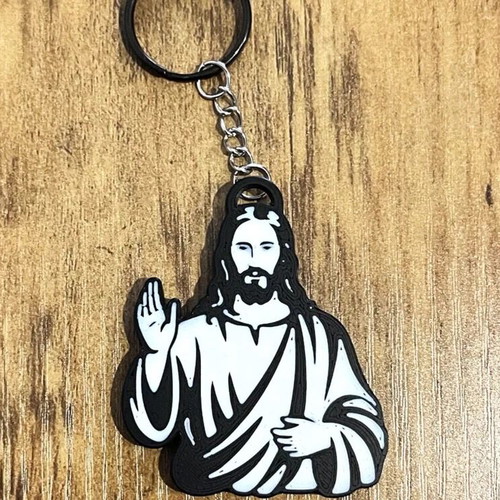 Jesus keychain new with minimal black and white design