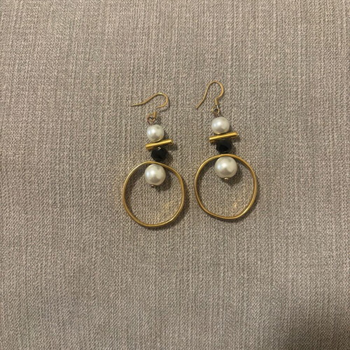Handmade steel gold earrings used