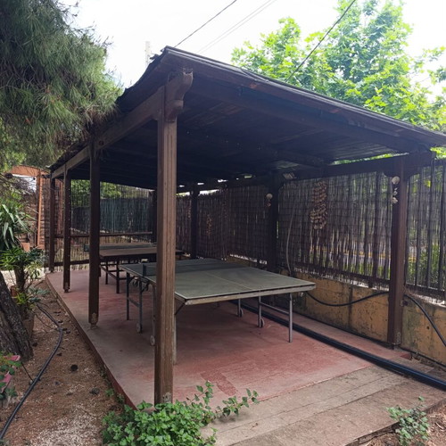 Pergola kiosk used, set of 3 with awnings and ground lights