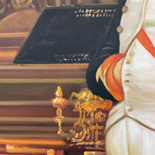 Napoleon oil painting artwork with gold frame