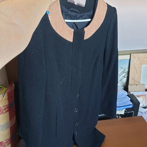 Mini & Berry coat used, black with beige details, size M