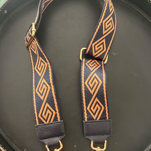 Woven bag strap with leather new