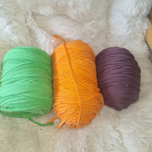 Yarn Art cotton yarn green orange purple 500-700 grams