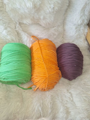Yarn Art cotton yarn green orange purple 500-700 grams