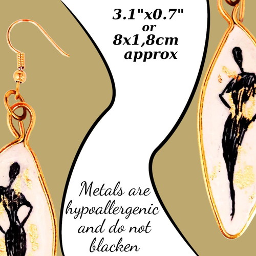 EnVogue earrings new with abstract design, handmade, Apefthon