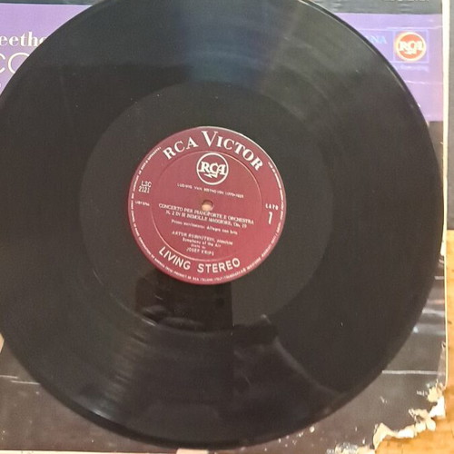 Beethoven Concerto No. 2 vinyl record used, cover torn