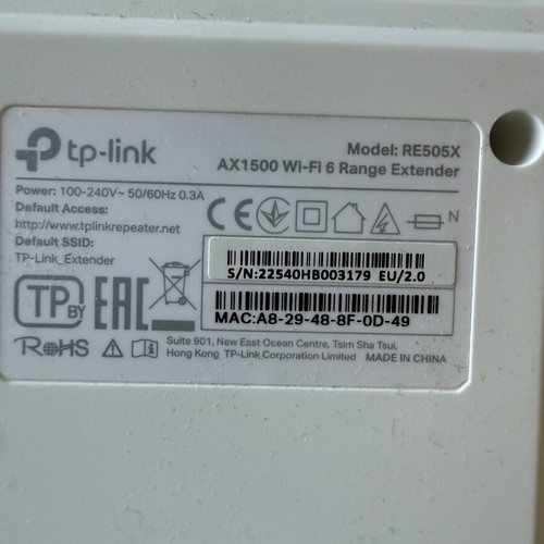 TP-LINK RE505X v1 Mesh WiFi Extender Dual Band 1500Mbps