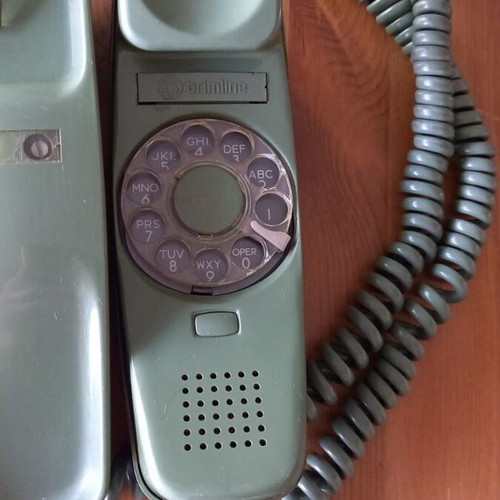 Vintage Western Electric Trimline Rotary Phone like new, moss green