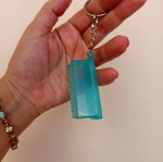 Tupperware mini container keychain, turquoise