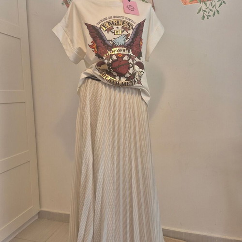 Rock T Shirt Sandy Kosta white cotton, new, sizes S-M