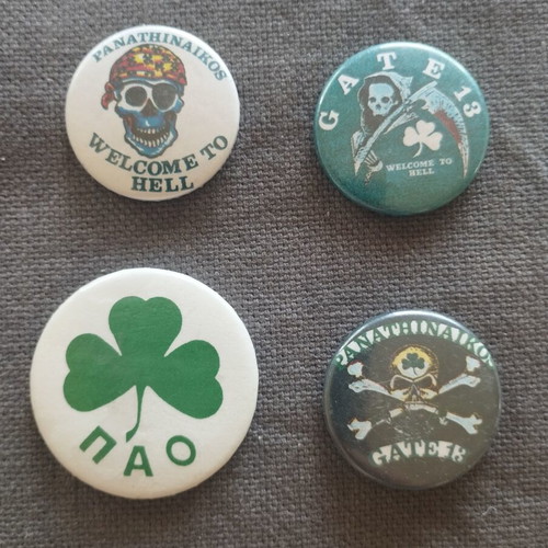 Panathinaikos 90's badge set of 4, like new