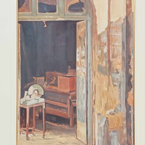 Ach. Aivazoglou Oil Painting on Canvas like new, Green Line Cyprus