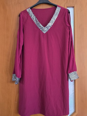 Dress size S like new, red and silver