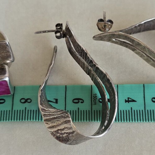Silver 925 ring and earrings set, handmade by Greek designer