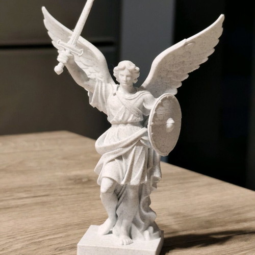 3D Printed Archangel Michael Statue New with Marble Look