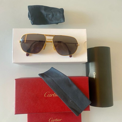 Cartier Santos two tone aviator sunglasses like new