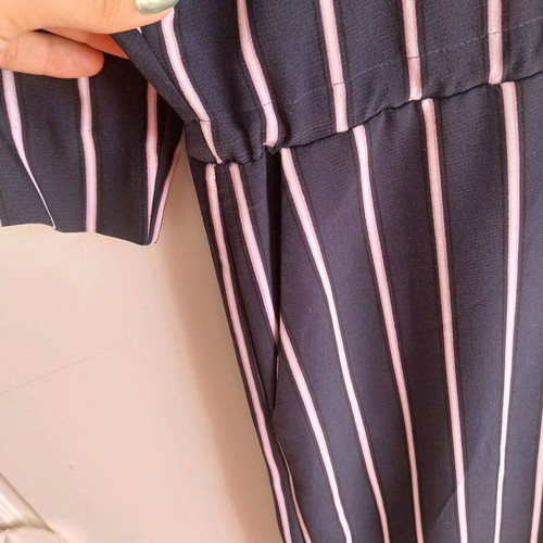 Monki one-piece spring jumpsuit like new, blue with pink stripes