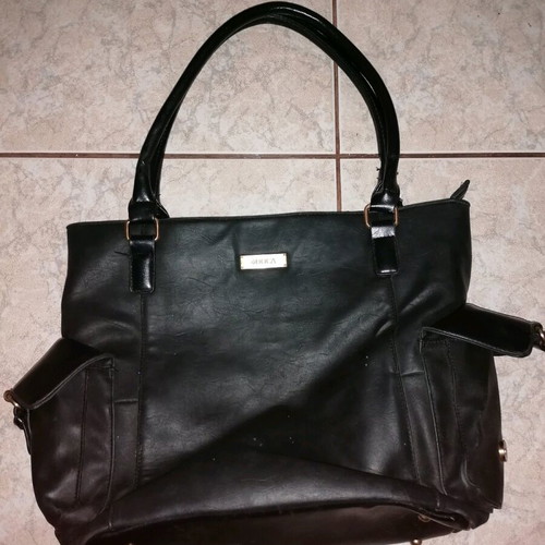 Doca shoulder bag used, black, large size