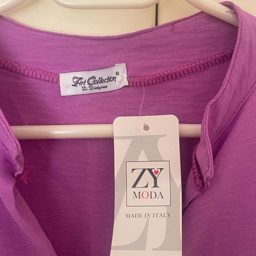 Zymoda short-sleeve blouse new, purple, made in Italy
