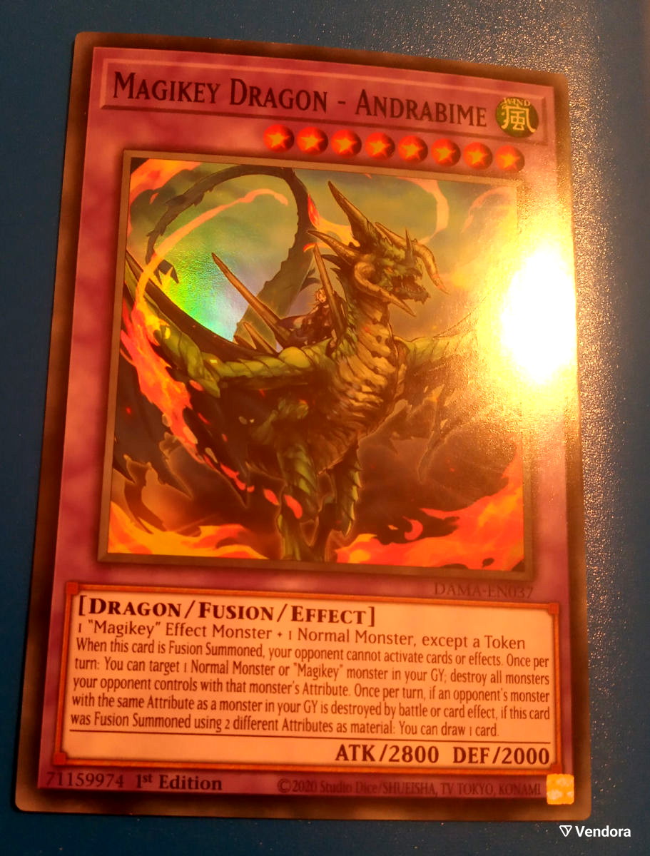 YUGIOH! 2-MAGIKEY DRAGON-ANDRABIME-SUPER RARE-1ST EDITIONS-DAMA-EN037