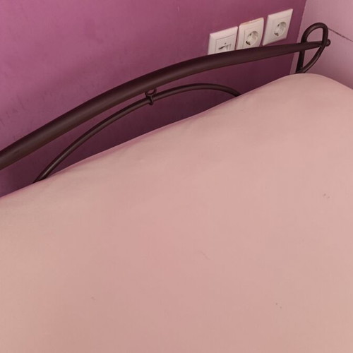 Metal bed 2.00 × 0.89 m, dark brown/black