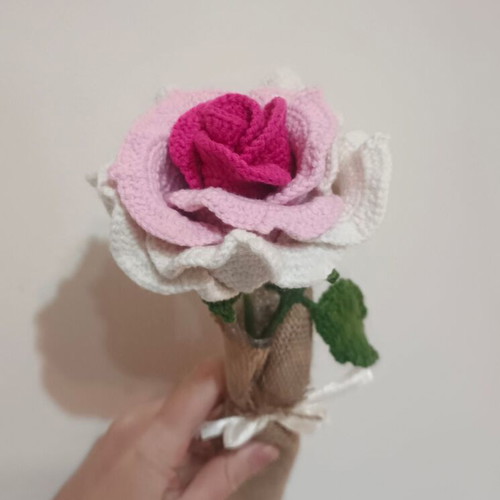 Knitted Rose New Handmade Large Decorative