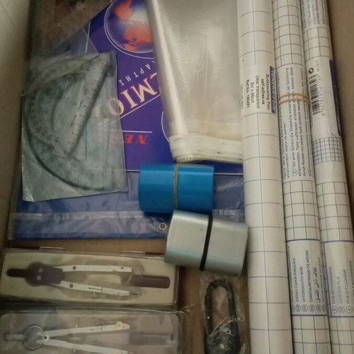 School stationery set like new with bonus 4 children's CDs and compass