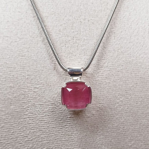 Handmade necklace with rare 10.75 carat Afghan rubellite