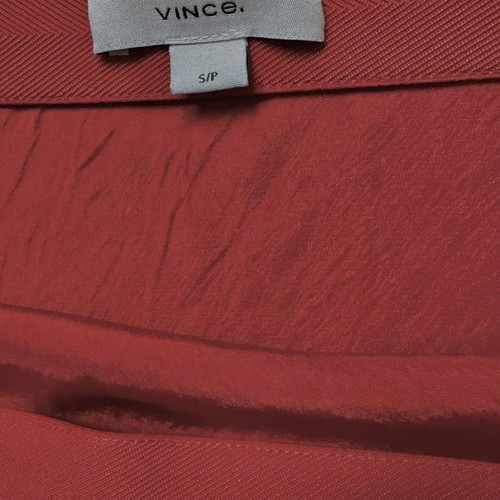 Vince Crinkled Satin Skirt Orange Rust Color Size Small New