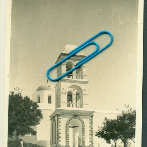 Photographic postcard Milos - church view used, 1950s