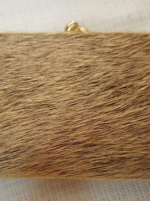 Vintage women's wallet used with real fur 70s