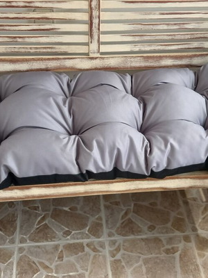 Bench or Floor Pillow new, 120x50 cm, gray waterproof fabric