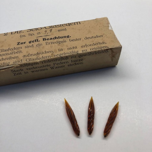 German glass pen nib 1925 new, intact