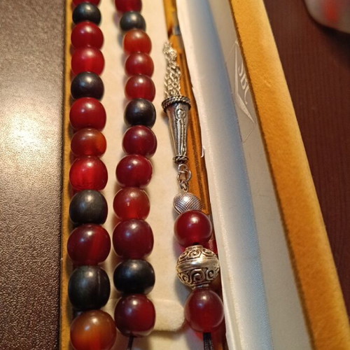 Handmade horn worry beads new with metal ending