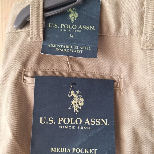 U.S. Polo Assn. Boys' Chino Bermuda Shorts New Beige Size 14