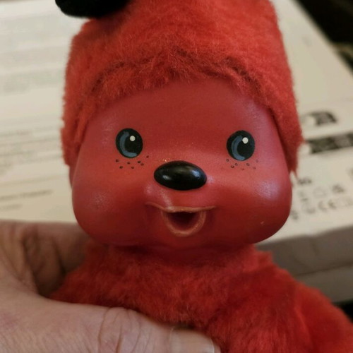 Monchhichi devil doll vintage red used