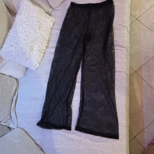 Sinsay black beach mesh pants, semi-transparent, size L